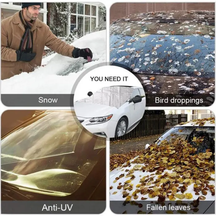 1 шт. Универсальный Автомобильный лобовое стекло снежное покрытие ледяной дождь защита от пыли защита от мороза анти-УФ Защита солнцезащитный козырек