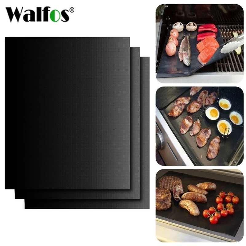 Walfos 0.2Mm Di Spessore Ptfe Barbecue Grill Mat 33*40Cm Antiaderente Riutilizzabile Cottura Bbq Grill Mat S Foglio Grill Foil Bbq Liner