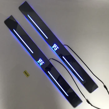 

Acrylic door sill plate strip with led decorative welcome light moving door scuff for Nissan GT-R