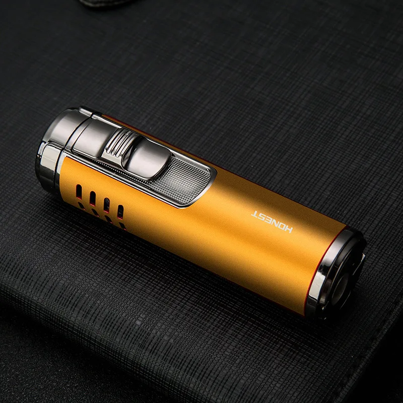 Xifei Refillable Cigar Lighter Torch W/ Flashlight Punch Windproof  Aansteker Metal Esqueiro Maçarico Outdoor Smoking Accessories