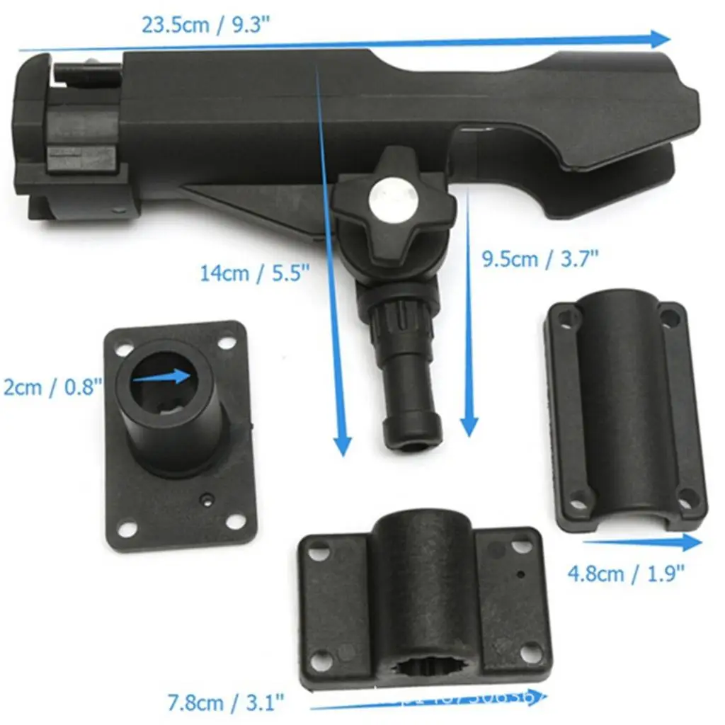 

360 Degree Adjustable Fishing Rod Holder for Boat, Kayak with Combo Mount