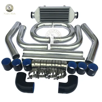 

ALUMINUM INTERCOOLER TURBO PIPE PIPING KIT 300*160*65mm Universal Turbo Intercooler bar&plate OD=63mm