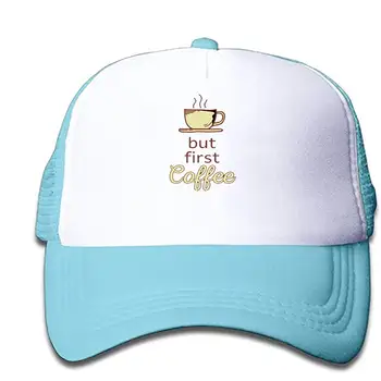 

HHNYL Mesh Cap But First Coffee Trucker Hats Baseball caps Adjustable for Kids Toddler