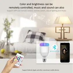 110 В/220 В Bluetooth динамик Функция светодиодный умное затемнение лампочка интеллектуальная беспроводная музыкальная лампа E27 RGB с пультом