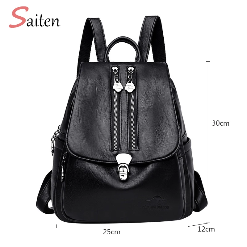 

Luxury Leather Backpacks Women Designer Sac A Dos Ladies Bagpack Large Capacity Travel Backpacks Ladies Rucksacks For Girls New