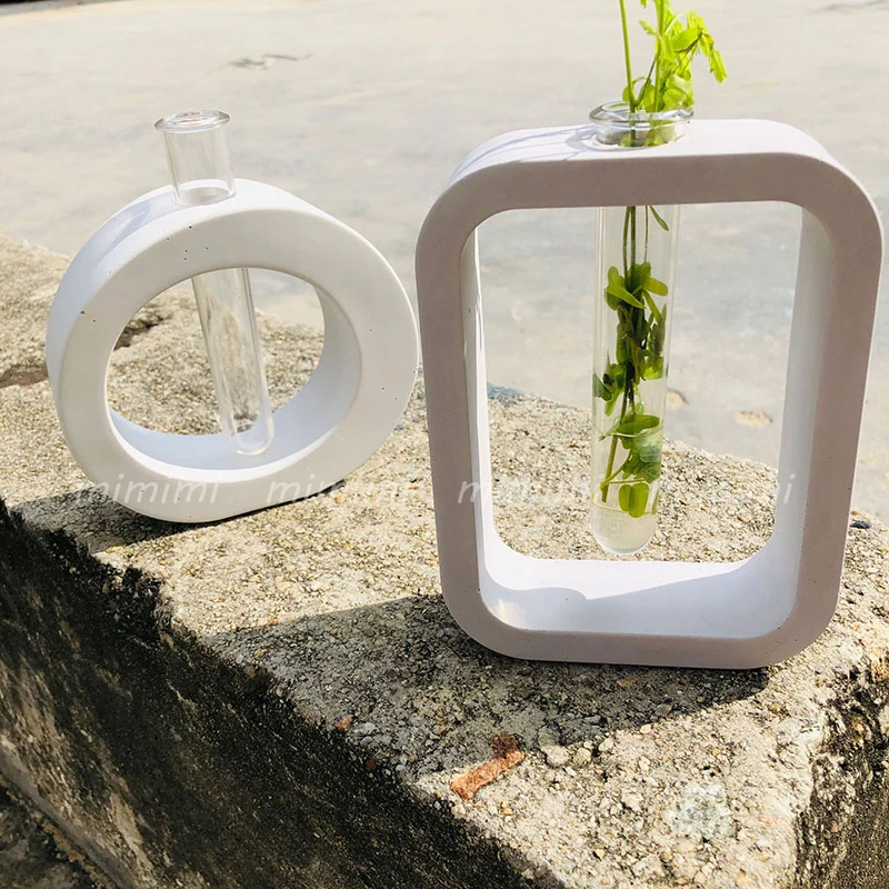 Simple Flower Vase Branch Hydroponic Flower Silicone Mold Acrylic Tube Concrete Flower Stand Mold Clay Epoxy Resin Epoxy Mold