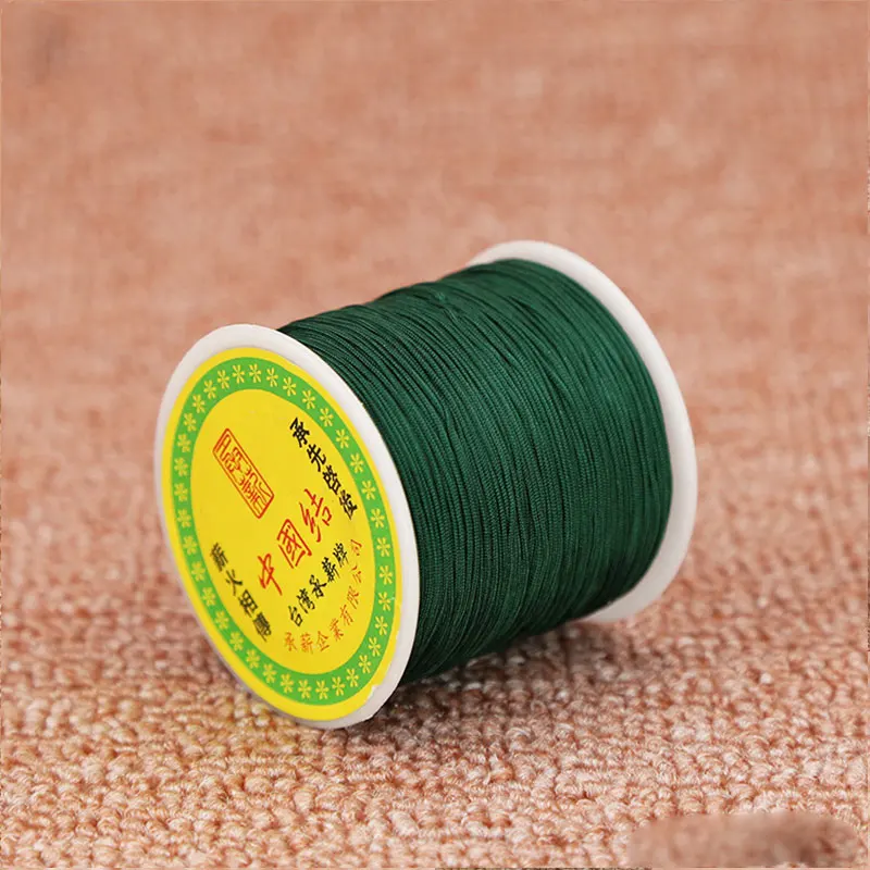 Dark green Поиск Ручной работы тканый шнур DIY ювелирные изделия для создания браслетов подарки около 0,8 мм девушки нейлоновый шнур из бисера - Цвет: Dark green