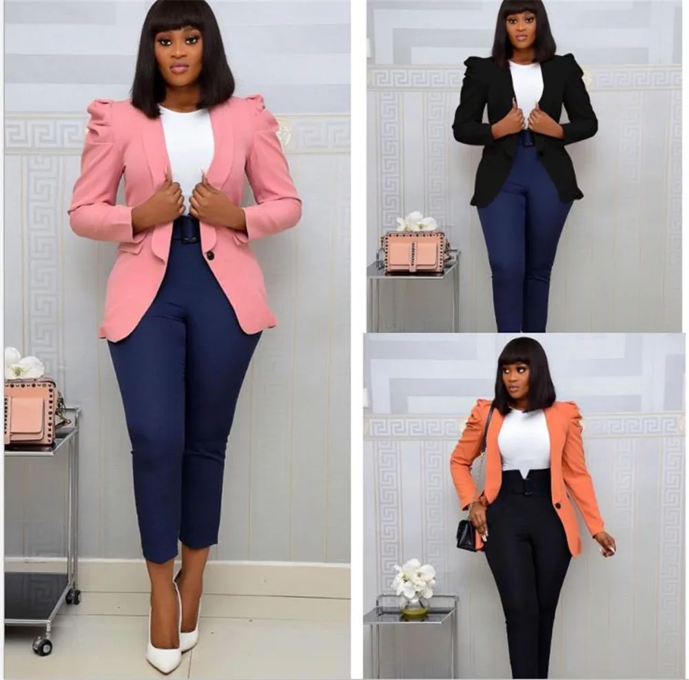 

Coat Woman Solid Cardigan Slim Pleated Jacket Office Ladies Plus Size Casual Outerwear