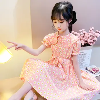 

New 2020 Summer Toddler Baby Girls Floral Printed Chiffon Dresses Kids Princess Dress Children Girls Casual Dress Clothes W203