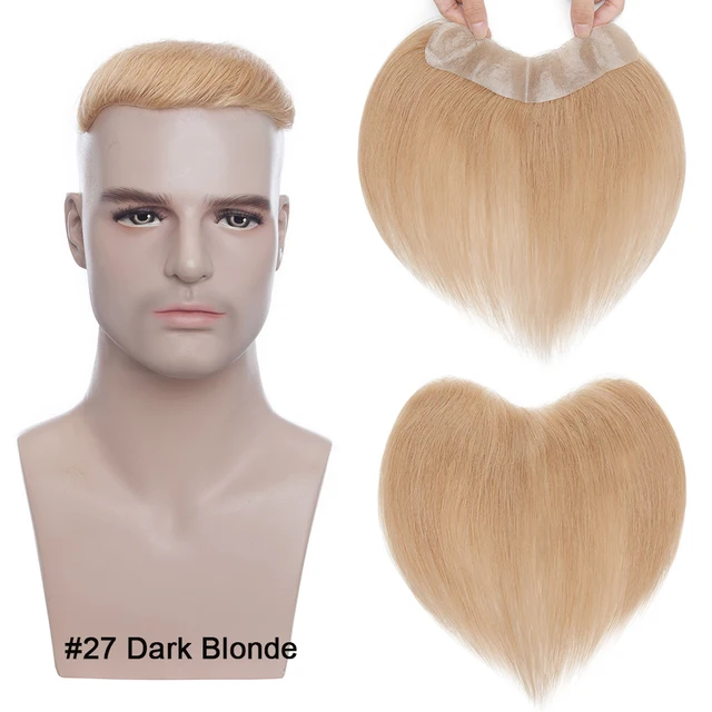 SEGO 4x18CM Thin Skin PU V Loop Men Hairpiece Indian Human Remy Hair Patch Replacement Handmade Real Hair pieces Length 15cm 27