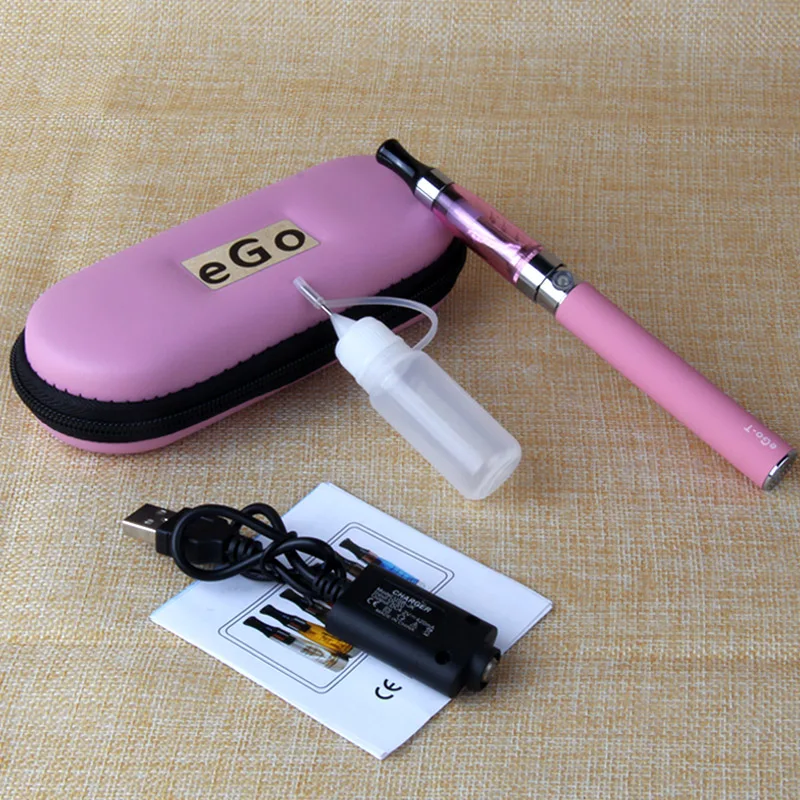 EGo CE4 набор электронных сигарет ego T 900 мАч батарея 1,6 мл ce4 распылитель vape ручка Наборы с USB зарядное устройство на молнии чехол для электронных сигарет - Цвет: Розовый