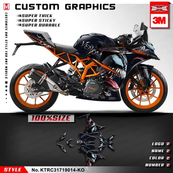 

KUNGFU GRAPHICS Custom Sticker Kit Full Vinyl Wrap Waterproof Decal for KTM RC 250 390 RC250 RC390 2017 2018 2019 Venom Design