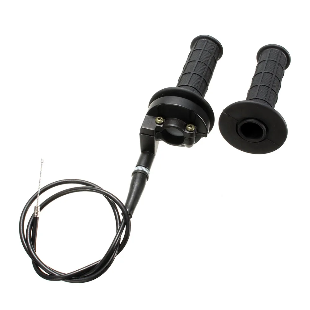 22 мм мотоциклетная поворотная рукоятка управления дроссельной заслонкой на руле Черная Стильная 1 пара ручных ручек с кабелем для питбайк 50cc 190cc аксессуары