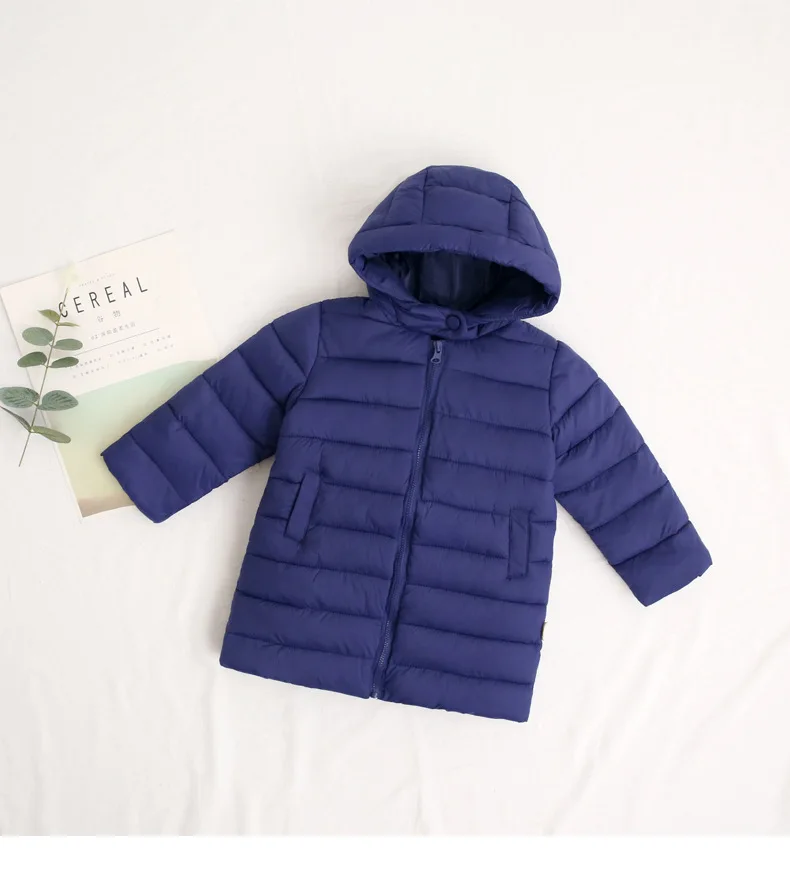 Baby Boy Clothes Little Children Black Kids Winter Long Jackets for Girls Hoodie Warm Down Outwear Parka Size 3 4 6 8 Year