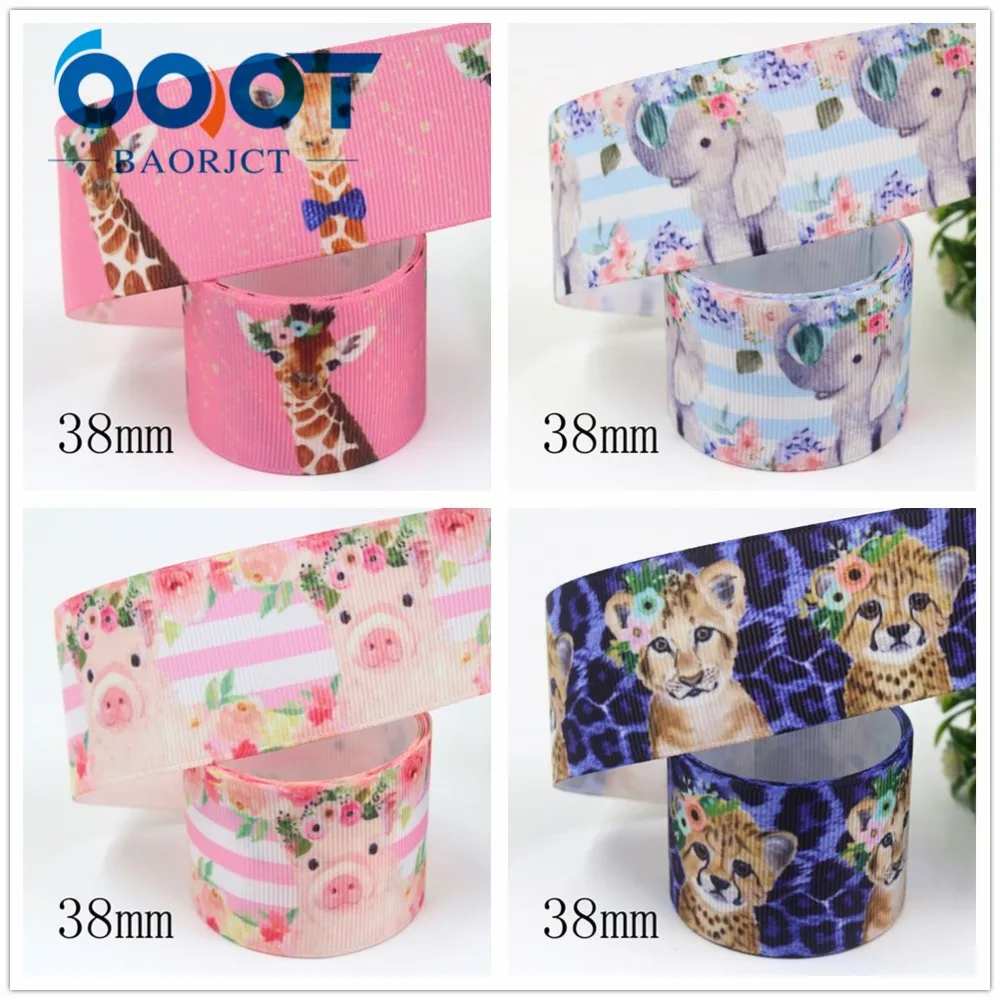 OOOT BAORJCT I-19906-2077, 38 мм, 10 ярдов мультфильм тепловой передачи печатных корсажные ленты, одежда лук крышка DIY украшения