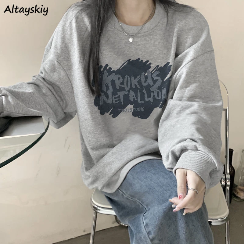 con letras Ins para mujer, ropa de calle Boyfriend estilo, estética, cálida, de manga larga, estilo Harajuku con personalidad, Invierno|Sudaderas con capucha y sudaderas| - AliExpress