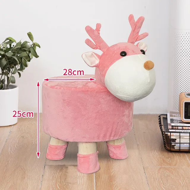 растущий стул Cartoon Change Shoes Children Wooden Stool Creative Sofa Family Lazy Cute Animal Baby Kids Little Dining Chair as picture