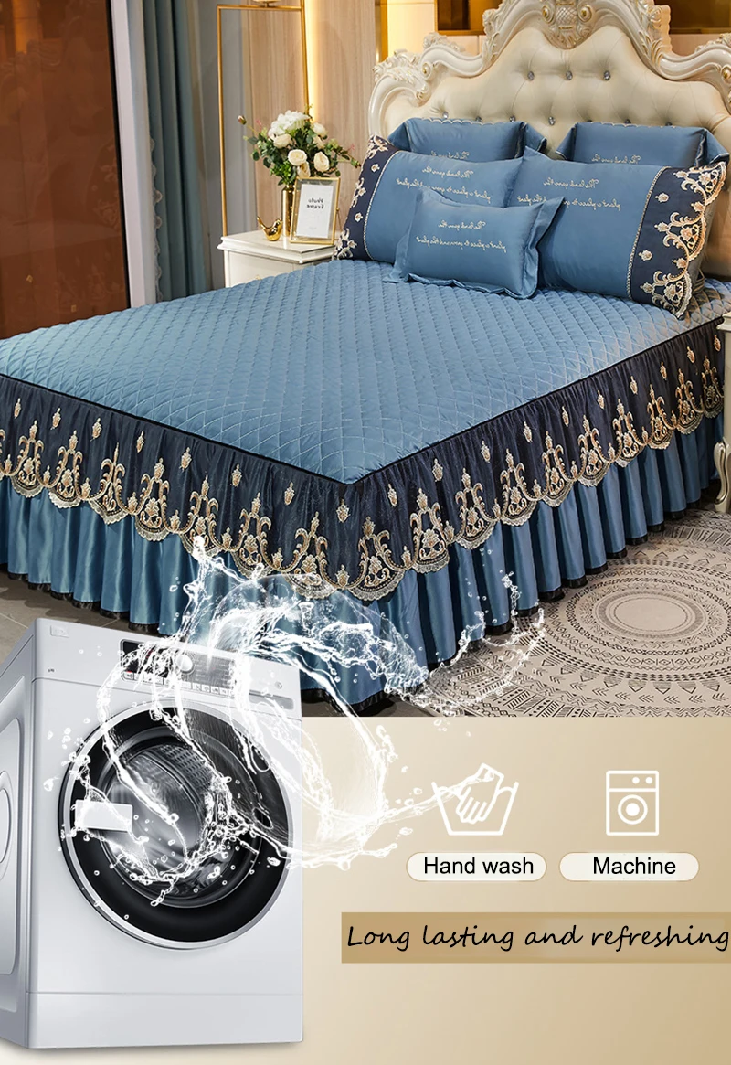 Fashion Lace Bed Skirt Luxury Bedspreads European Bedding