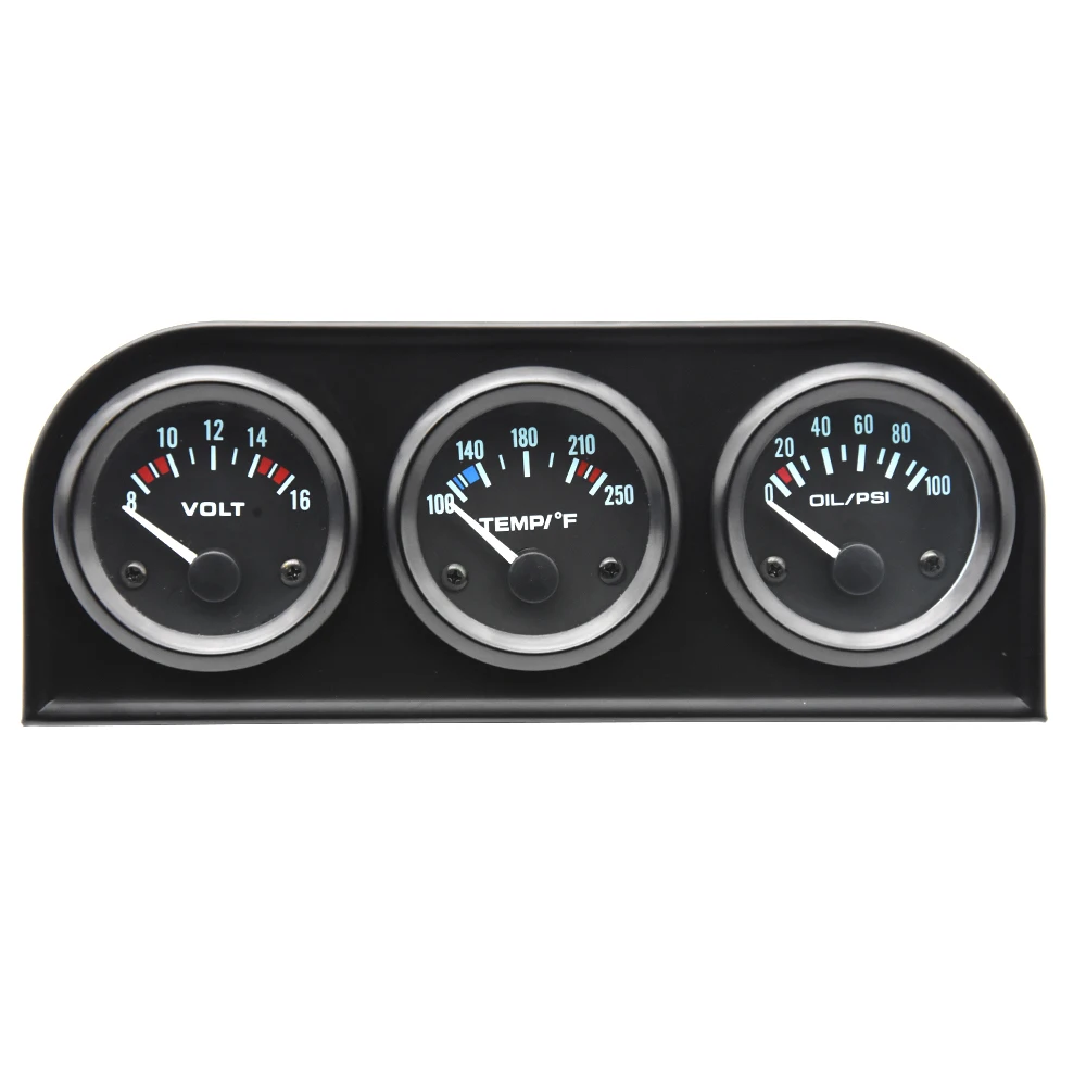 52 мм тройной набор датчик температуры воды + Масляный Пресс ure Gauge psi Volt meter для