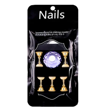 

Crystal Nail Art Display Showing Shelf Nail Holder Magnetic False Nail Tip Practice Stand Holder Base Alloy Holder Manicure Tool