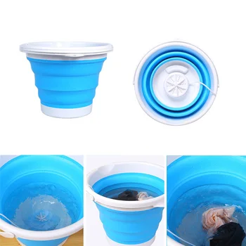 

Mini Washing Machine USB Charging Laundry Clothes Cleaner Machine Foldable Bucket Ultrasonic Turbines Washer For Home Travel