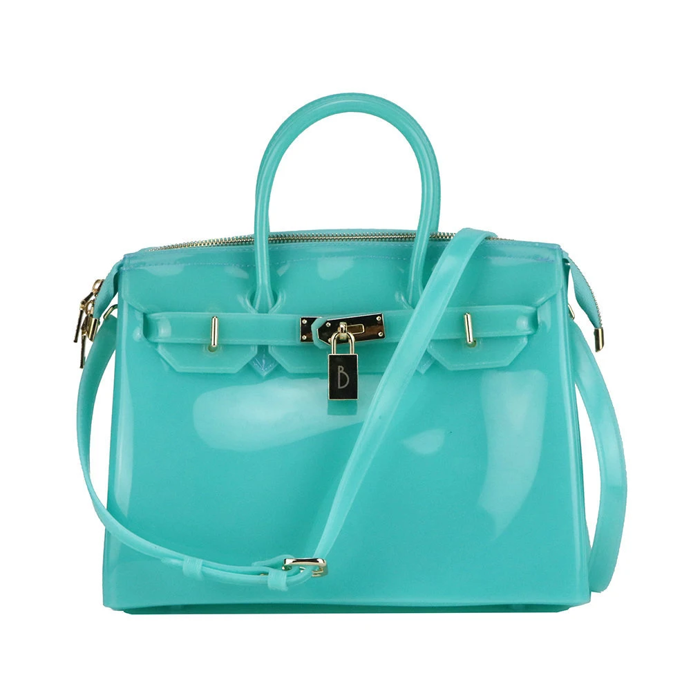 

with zipper 30cm large size 18 Colors Women Plastic Jelly Handbags Designer Girls Fashion Colorful Shoulder Bag PVC Beach Bags