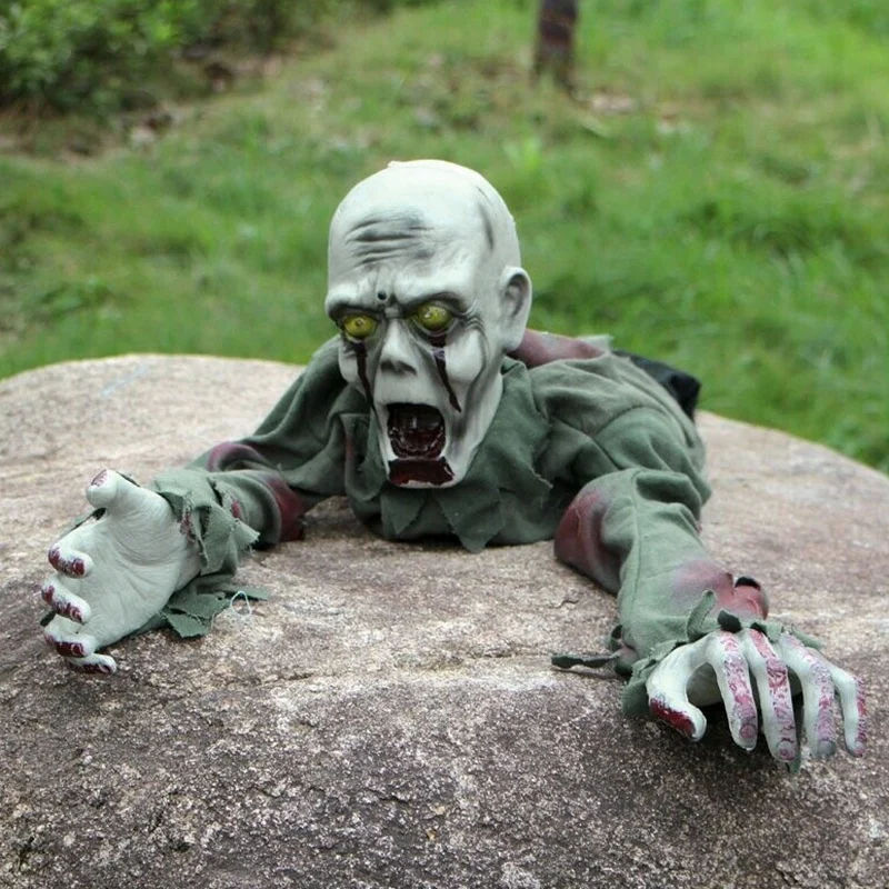 HOT SALE Halloween Crawling Zombie Prop Animated Horror Haunted House Party Floor Decor