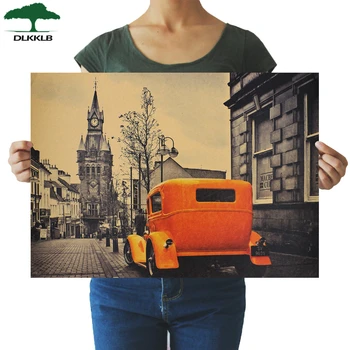 

DLKKLB Classic Classic Car Poster Bar Cafe Decorative Painting Retro Home Room Decor Art Painting 51x36cm Wall Sticker
