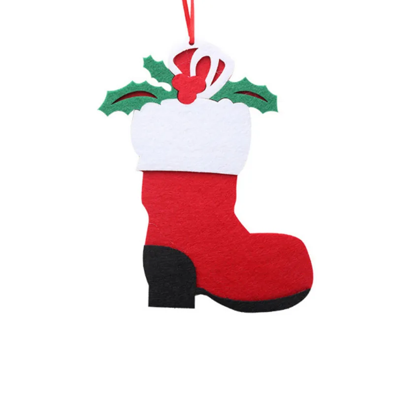Christmas boots Новинка, украшения для рождественской елки, маленький снеговик, сапоги-колокольчики, конфетный венок, рождественские украшения для дома - Цвет: Christmas boots