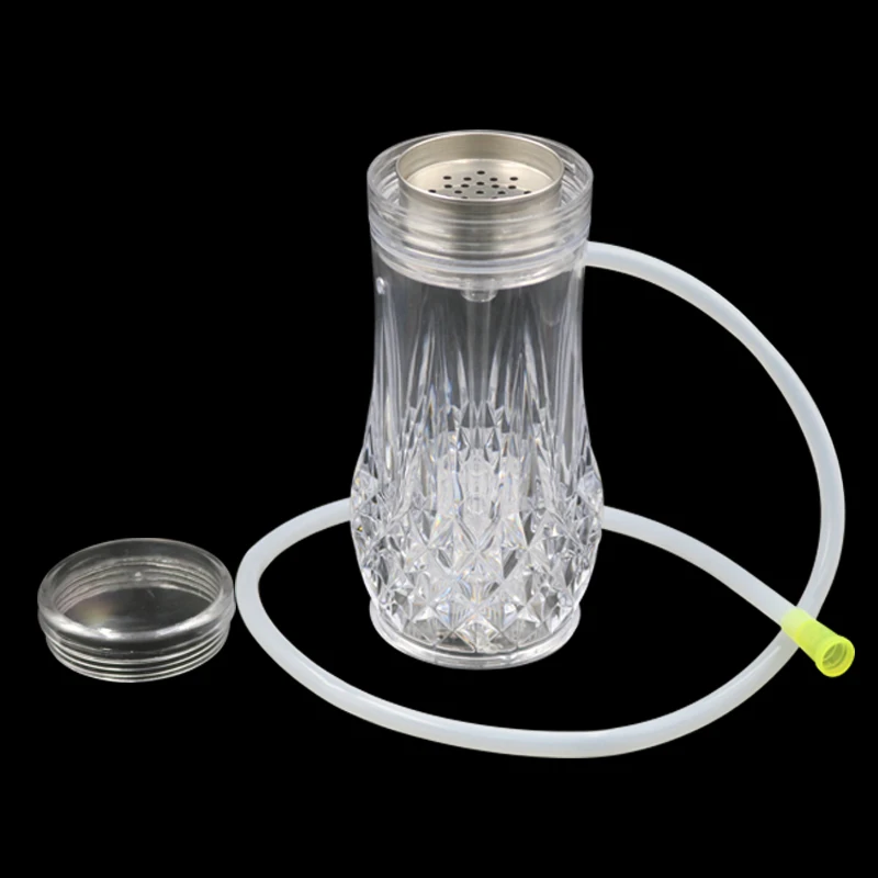 1PC Modern Acrylic Small Size Acrylic Hookah Cup Shisha Pipe Set With LED Light Hose Bowl Charcoal Holder Sisha Accessories