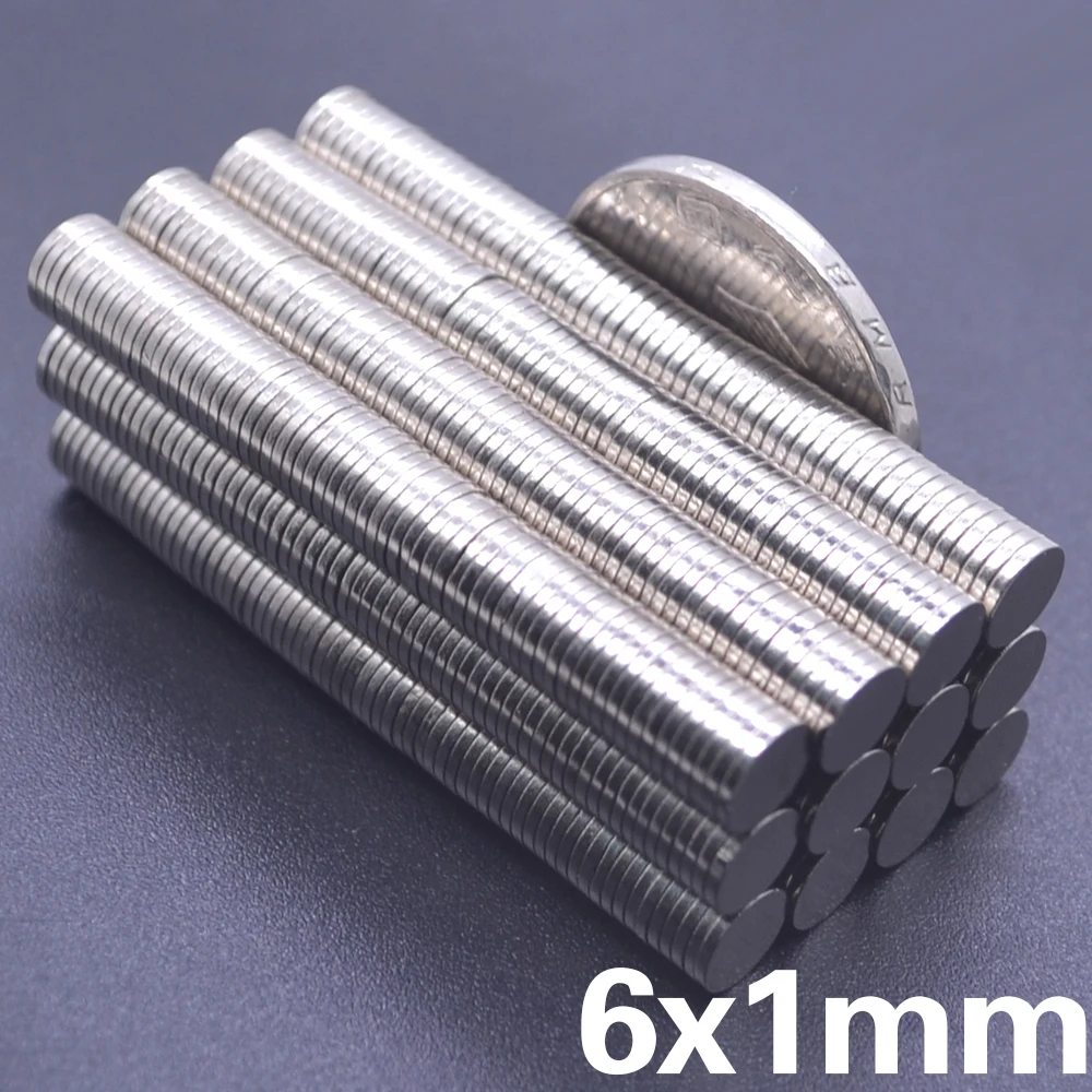 20/50/100/200/500 шт 6 мм X 1 Сильный цилиндр редкоземельный магнит 6X1 неодимовый оптом