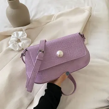 

crossbody bags luxury handbags women bags designer PU Leather Shoulder Bags For Women 2020 pearl Design Bag Female Travel