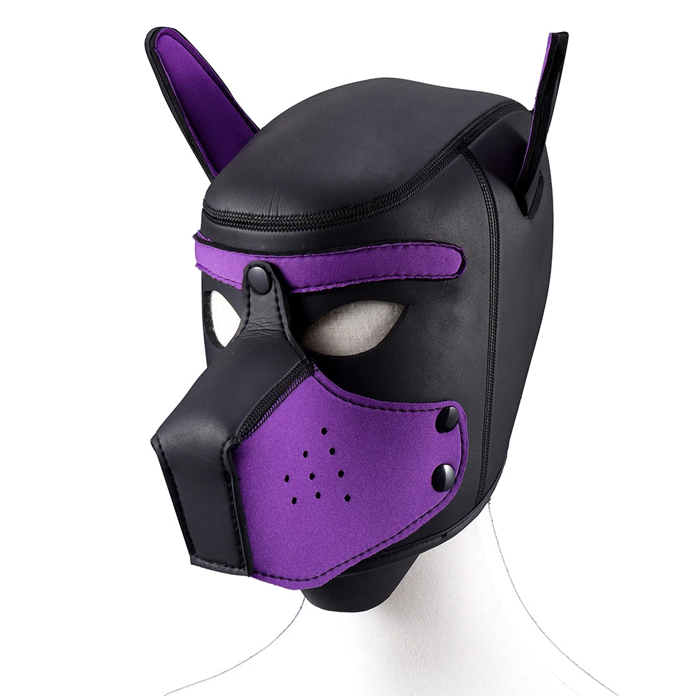 Dog Mask Soft Padded Neoprene Puppy Cosplay Role Play Full Head with Ears Dog Mask Soft Padded Neoprene Puppy Cosplay Role Play Full Head with Ears
