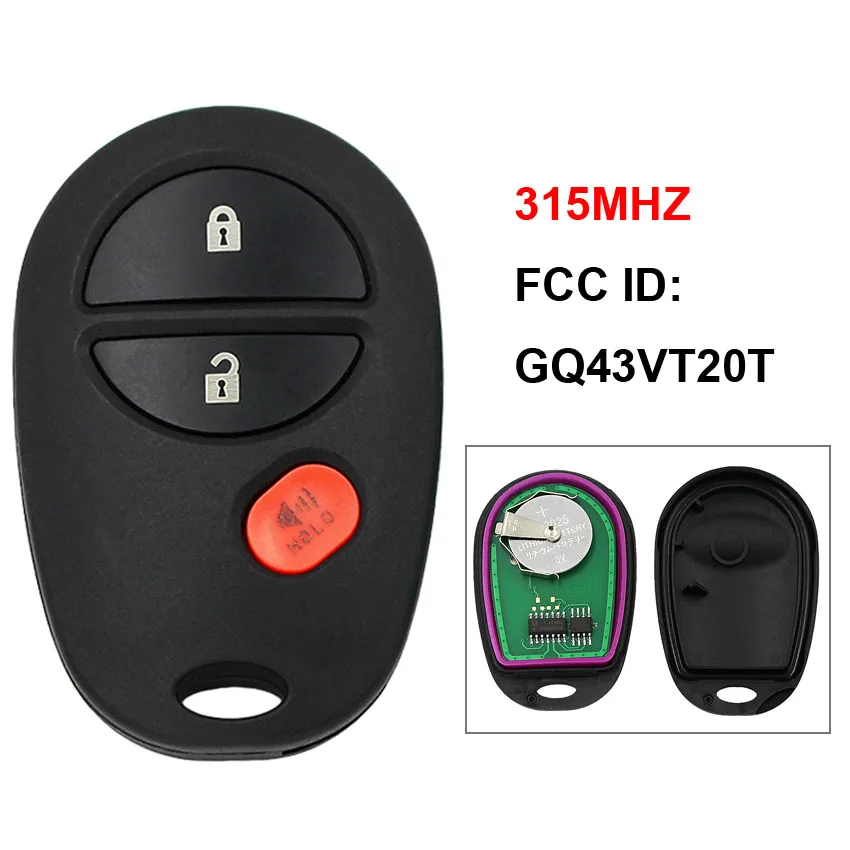 2 Remote Shell Case Cover For 2004-2013 Toyota Sienna Car Key Fob