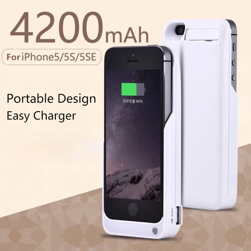 LIEFOX 4200mAh Battery Charger Case Powerbank For IPhone 5 S 5S SE Backup External Phone Charging Power Bank Cover