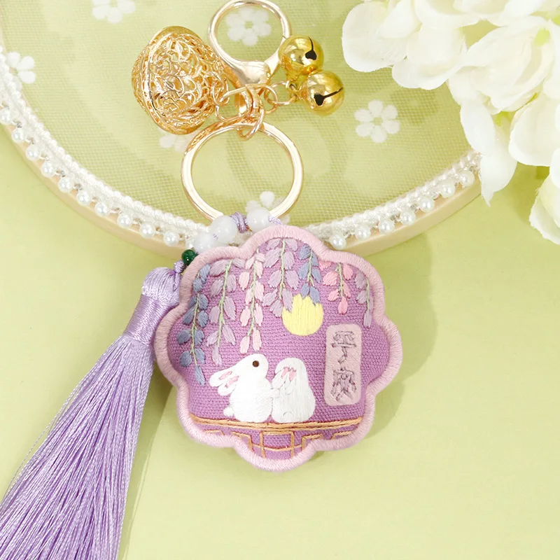 Omamori Cross Stitch Kits Diy Peace Sign Embroidery Hand Made Key Holder Protective Talisman Stitching Accessories Pouch Antique