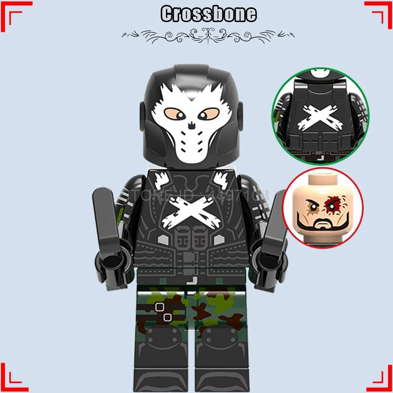 Tony Stark Капитан Америка Marvel Мстители повреждения Железный человек Kingpin Crossbone Quicksilver красный череп танос строительные блоки игрушки - Цвет: Crossbone