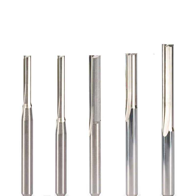 Double flutes straight slot Solid Carbide End Mill Wood Cutter CNC Router Bit