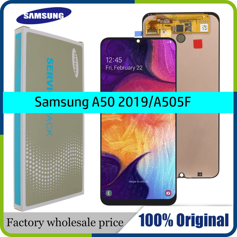 Assembly A50 Samsung Galaxy 100%Super-Amoled Digitizer Frame Touch-Screen for A505F/DS
