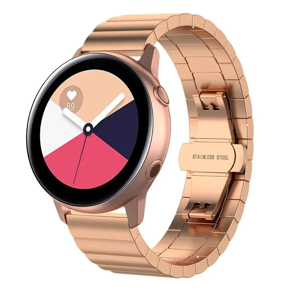 Роскошный ремешок из нержавеющей стали для samsung Galaxy watch 46 мм/42 мм/Активный 2 gear S3