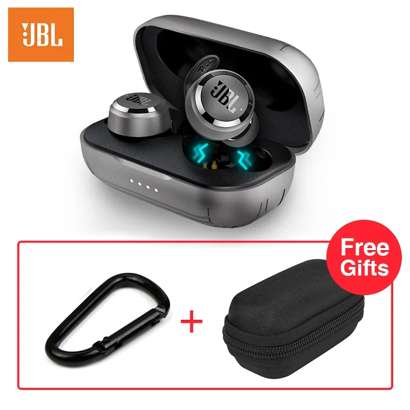 JBL T280 TWS вкладыши Беспроводные Bluetooth 5,0 спортивные наушники IPX5 водонепроницаемые стерео музыкальные динамические наушники с зарядным устройством и микрофоном - Цвет: Gray