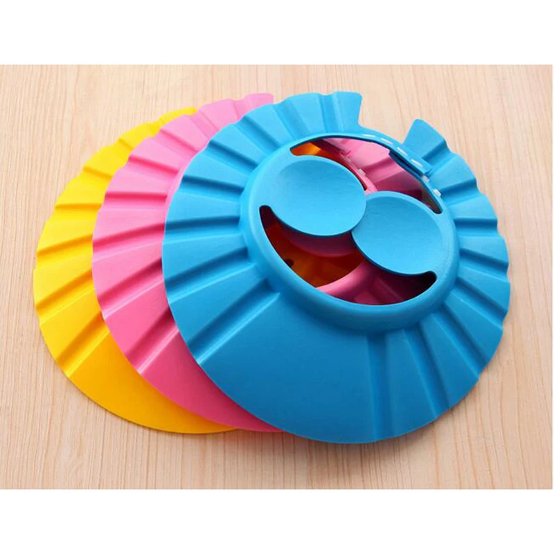 1Pcs Baby Shampoo Hats Waterproof Shower Wash Hair Shield Protector Earmuffs Friendly Soft Bath Adjustable Children Kids Cap NEW
