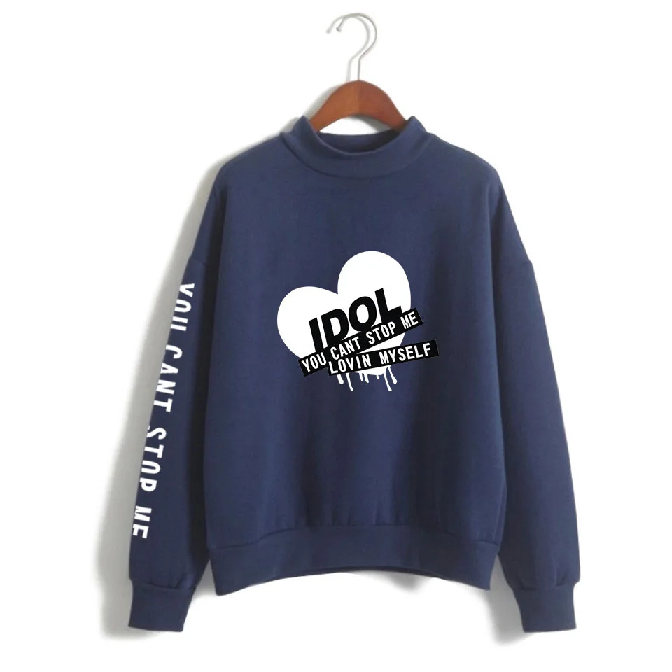 Новые Kpop Bangtan толстовки с высоким воротником для мальчиков и девочек, IDOL You Can't Stop Me Love Me, Женская любимая толстовка с капюшоном для фанатов