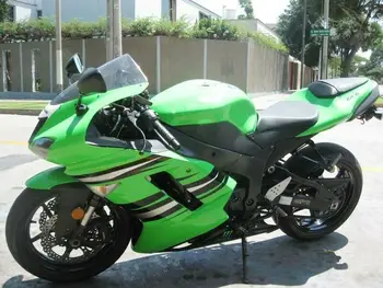

ZX6R Green w/ Silver Black Injection Fairing for 2007-2008 Kawasaki Ninja ZX-6R