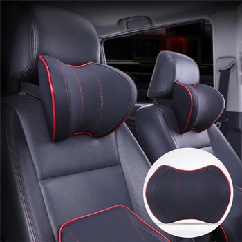 

New Arrival High Quality New Black PU Leather Car Headrest Neck Pillow Soft Comfortable Pillow Cushion