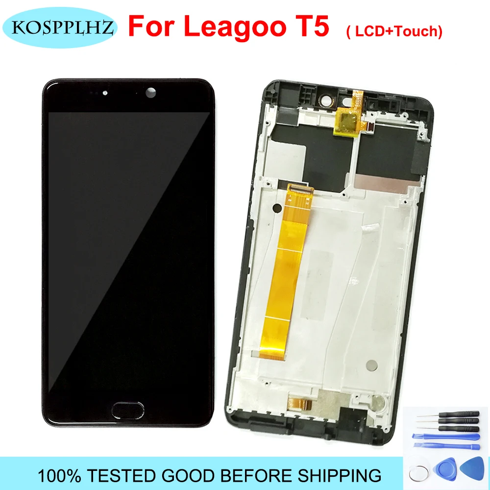Оригинальное качество для leagoo t5/T5C ЖК-дисплей сенсорный экран дигитайзер сборка 5,5 дюймов протестированные запасные части+ Инструменты