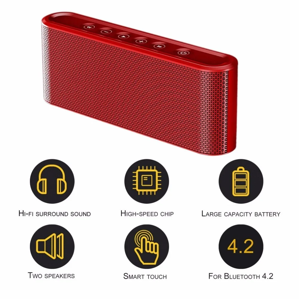 LESHP Мини Портативный Bluetooth 4,2 беспроводной двойной динамик стерео сабвуфер тяжелый бас динамик с микрофоном для телефона компьютера