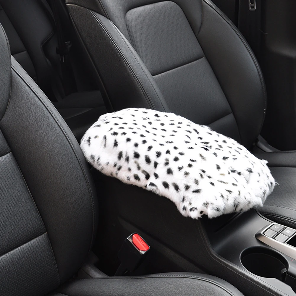 

Styling Soft Artificial Rabbit Fur Interior Protective Center Car Armrest Pad Mat Universal Winter Decoration Warm Vehicle