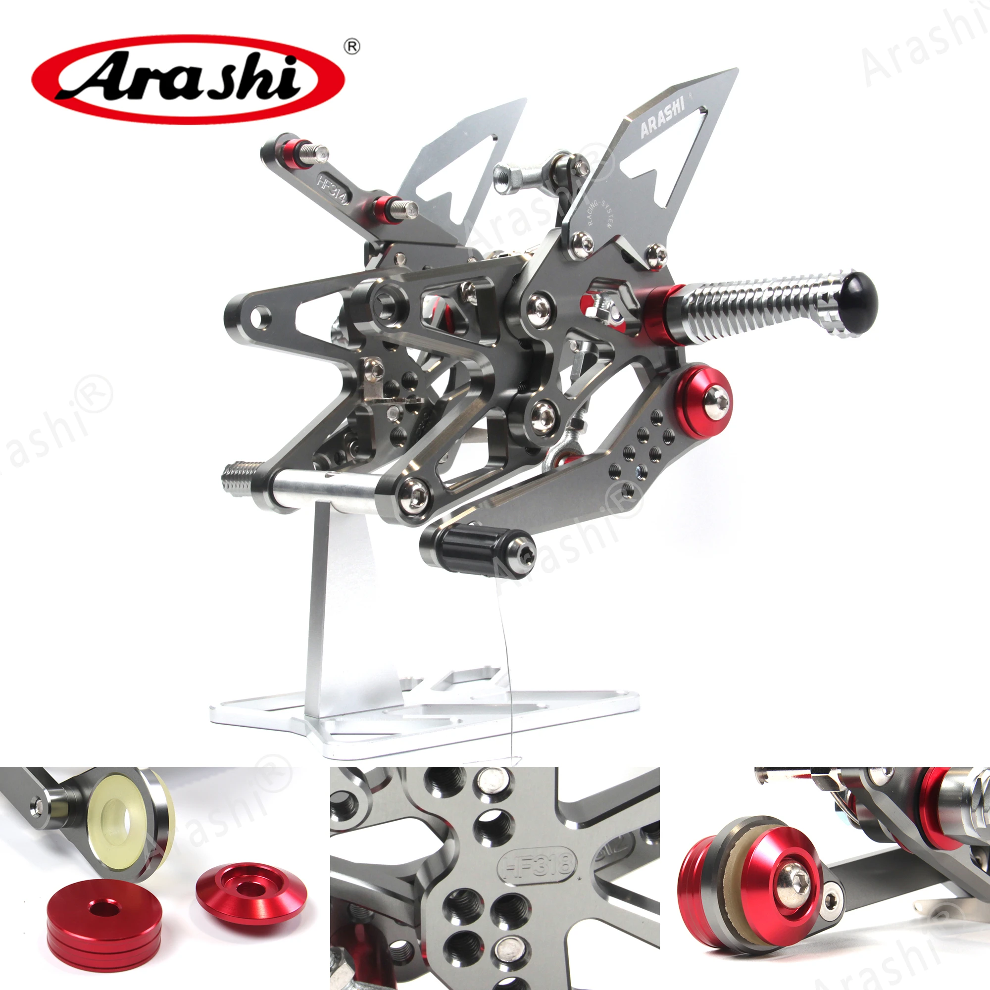 

ARASHI CNC Adjustable Footrests For DAYTONA 675 675R 2013-2018 Foot Pegs Rider Rearset 2014 2015 2016 2017 Aluminum