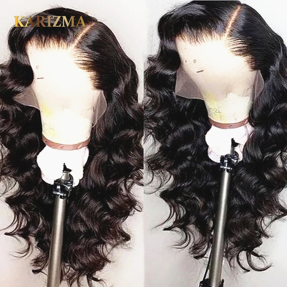 Karizma 13*4 свободные волнистые человеческие парики для волос для женщин предварительно сорванные бразильские волосы remy обесцвеченные парики